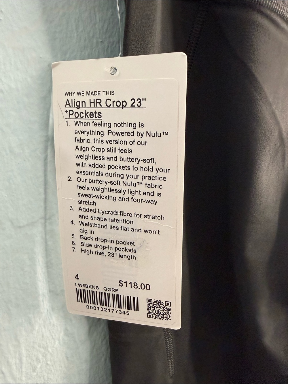 Lululemon Align High-Rise Pant with Pockets 23”/Color Graphite Grey - Picture 4 of 4